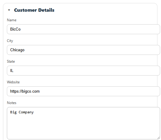 Update Customer Details